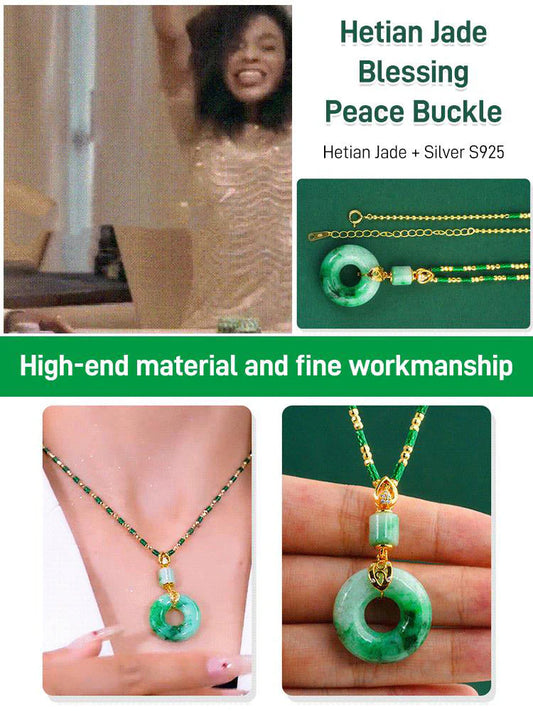 đ§żâš Hetian jade ĂĄldĂĄs âbĂ©ke csatâ medĂĄl â szerencse Ă©s harmĂłnia