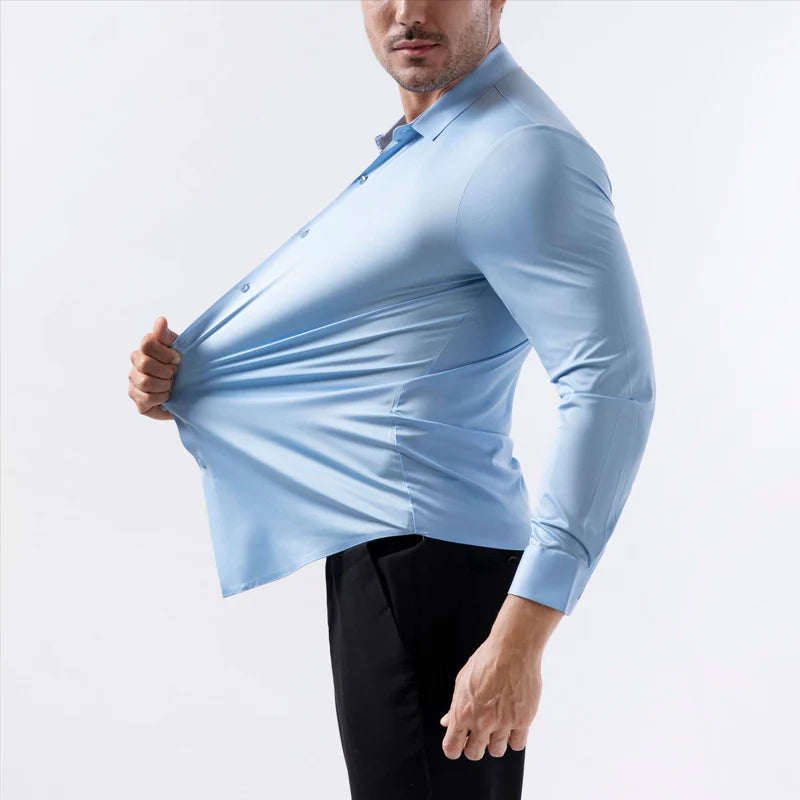 👔✨ Férfi, nagy rugalmasságú, gyűrődésmentes ing – elegancia kompromisszumok nélkül