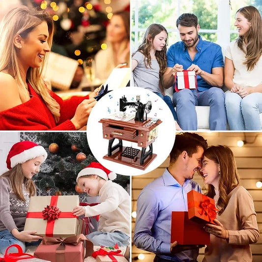 Annyira aranyos és egyedi kis kincs!🥇 Mini fából készült varrógép zenedoboz✨