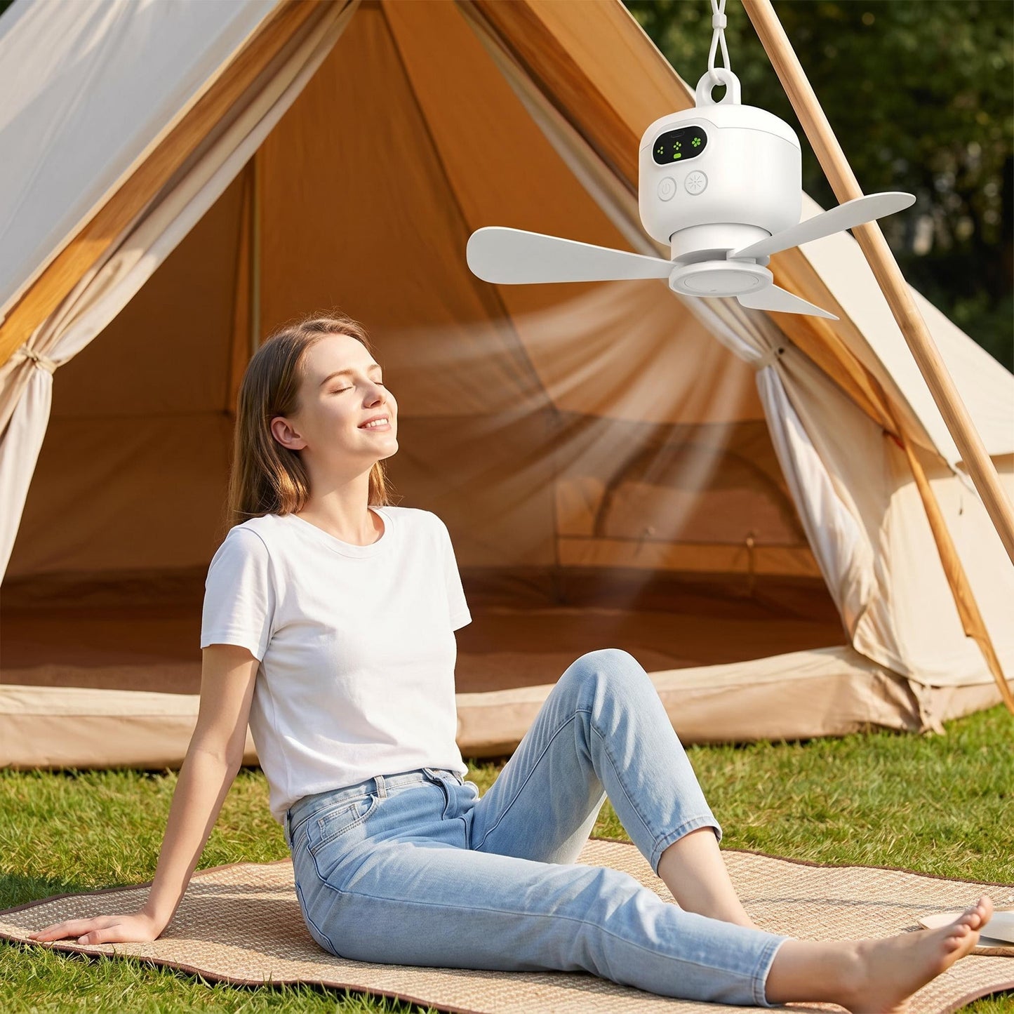😃 Kényelem és fény egyben bárhol! Újratölthető mennyezeti ventilátor LED-es világítással