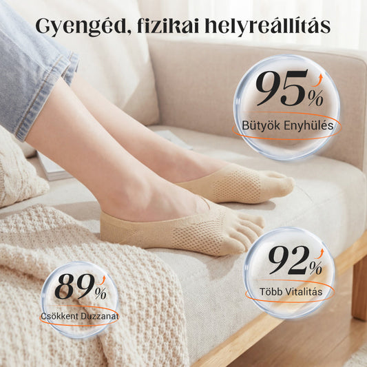 Végre kényelmes zokni minden napra!☀️ Uniszex láthatatlan korrekciós ötujjú zokni✨🧦