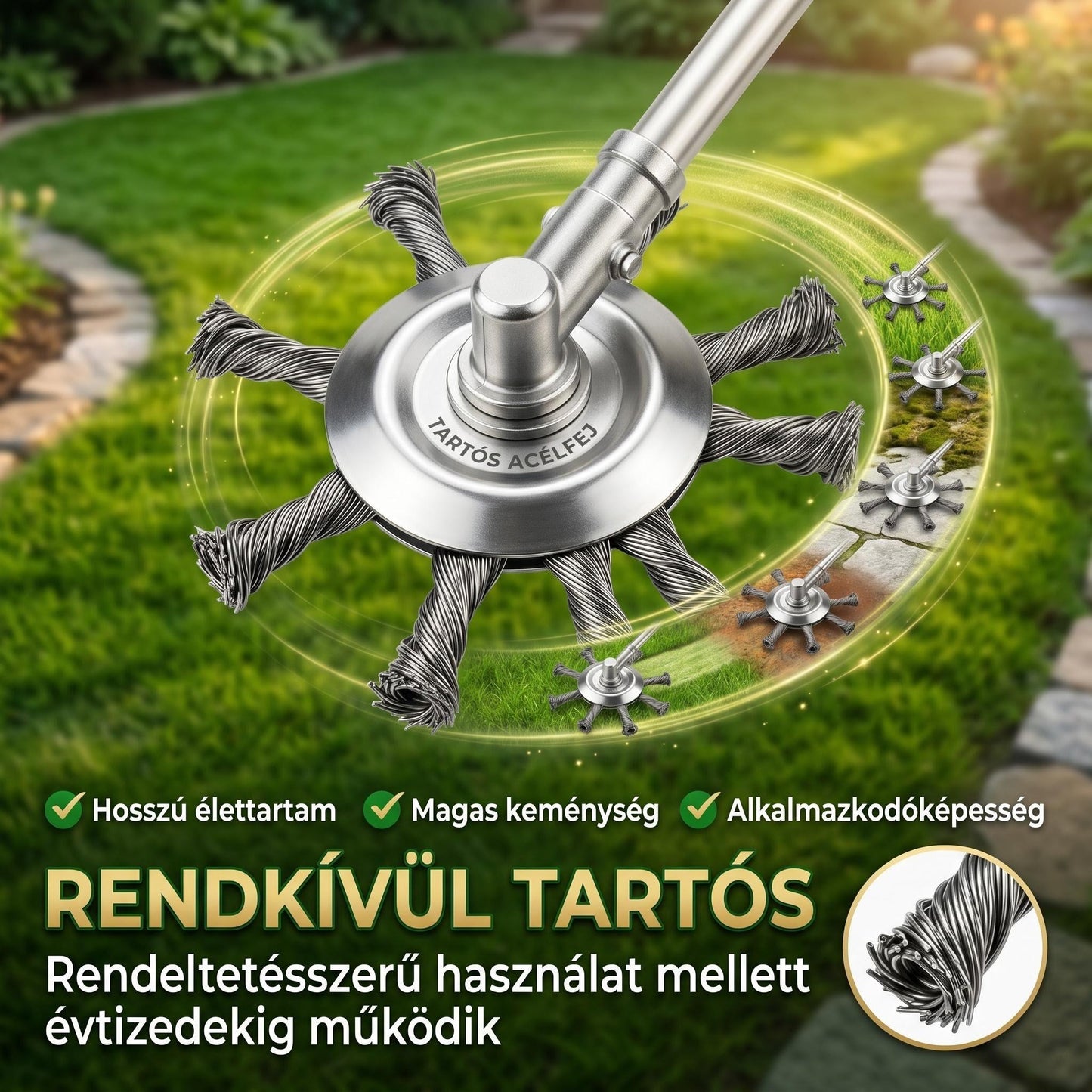 🔥 Cserélhető vágófej fűnyíróhoz / szálvágóhoz – acél vágófej fűnyíráshoz 🌿✂️⚙️