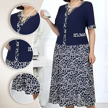 💥50% árcsökkentés🧥💼 Divatos, két részesnek tűnő egyberuha🌸✨ A-vonalú virágmintás ruha – a könnyed elegancia maga, minden testalkatra!