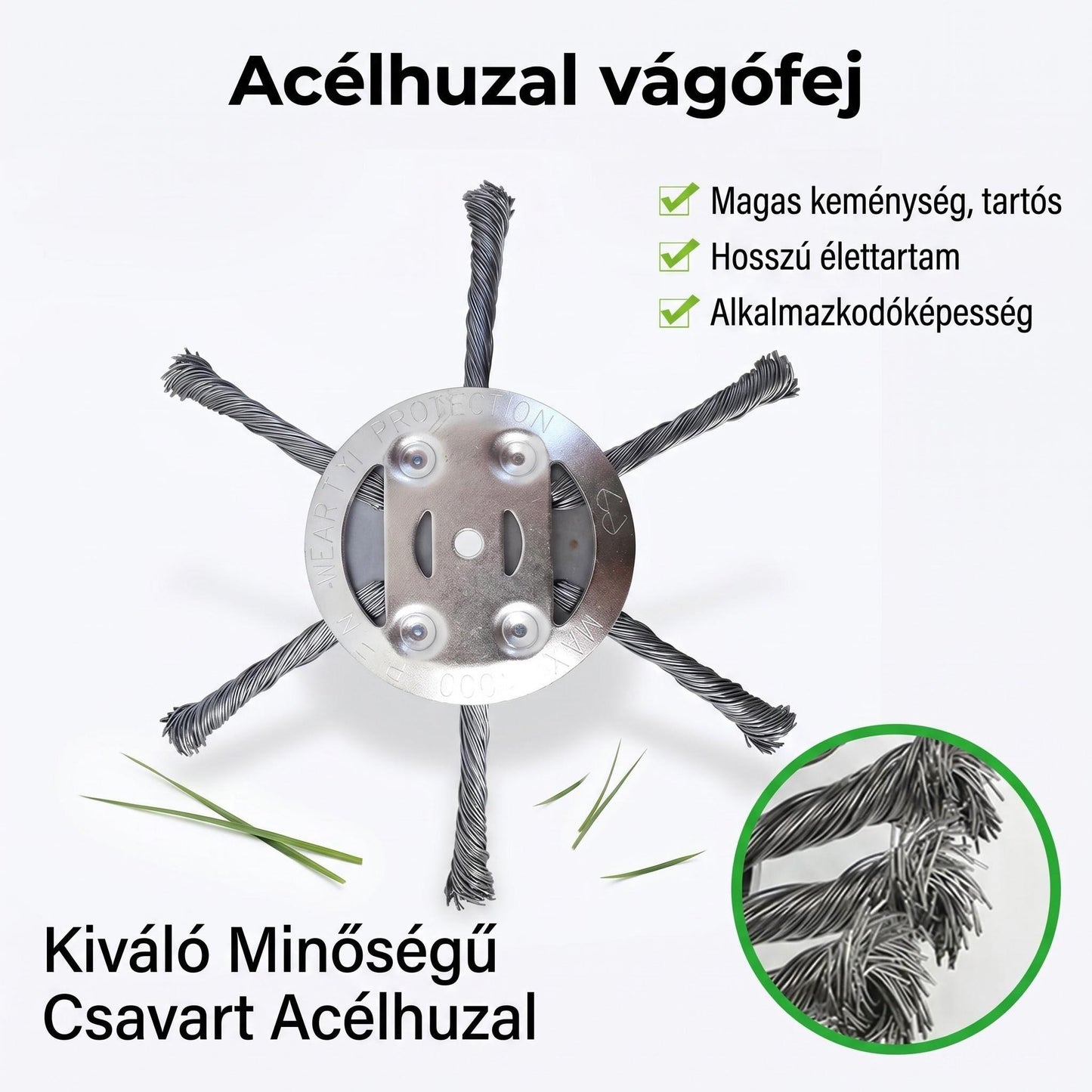 🔥 Cserélhető vágófej fűnyíróhoz / szálvágóhoz – acél vágófej fűnyíráshoz 🌿✂️⚙️
