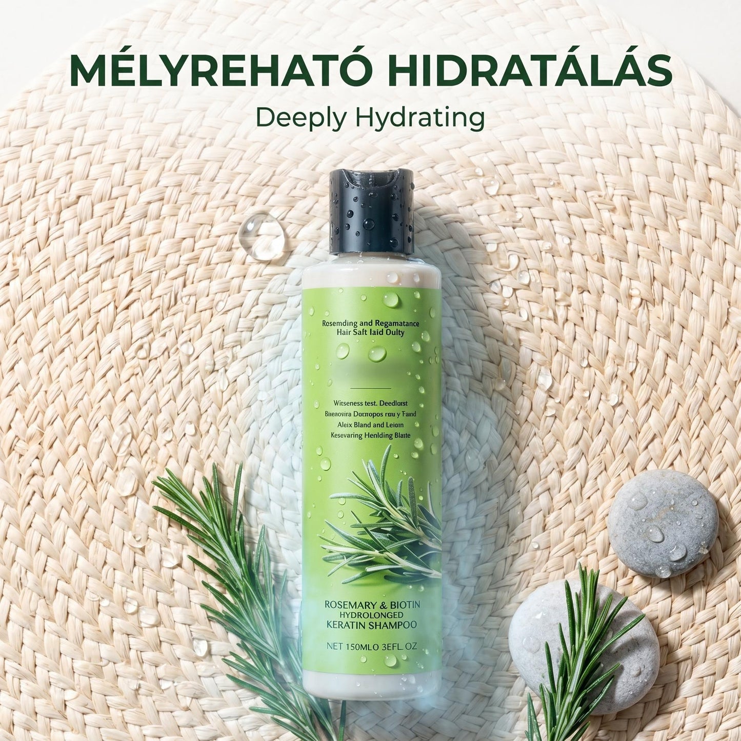 🔥1+1 ingyenes✨ Keratinnal gazdag sampon🌿 Rozmaring & biotin sampon – Mély táplálás sérült hajhoz és száraz fejbőrre!