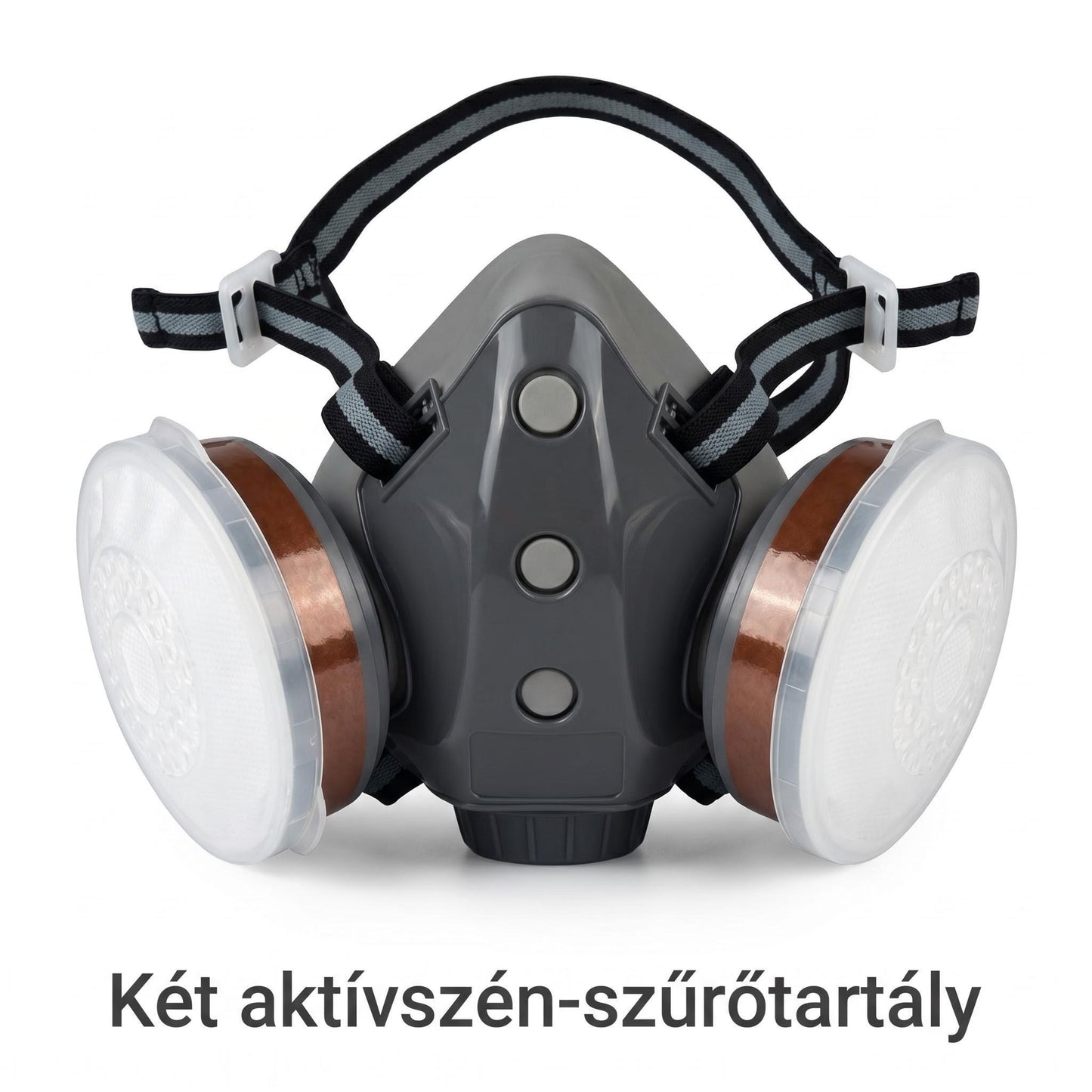 🔥 Aktív szén porvédő dupla tartályú gázálarc 🥽🌬️
