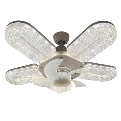 ✨ 5 lapátos LED-es ventilátorlámpa kristályhatással 💎💨