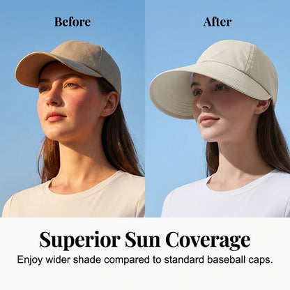 🧢Női, széles karimájú, baseball stílusú napellenző sapka🌞