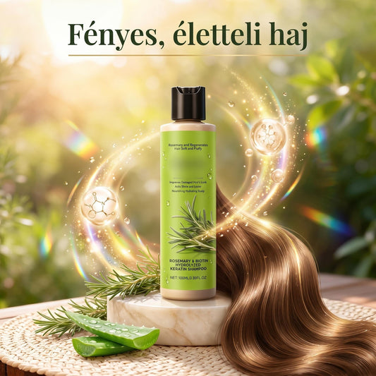 🔥1+1 ingyenes✨ Keratinnal gazdag sampon🌿 Rozmaring & biotin sampon – Mély táplálás sérült hajhoz és száraz fejbőrre!
