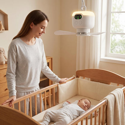 😃 Kényelem és fény egyben bárhol! Újratölthető mennyezeti ventilátor LED-es világítással