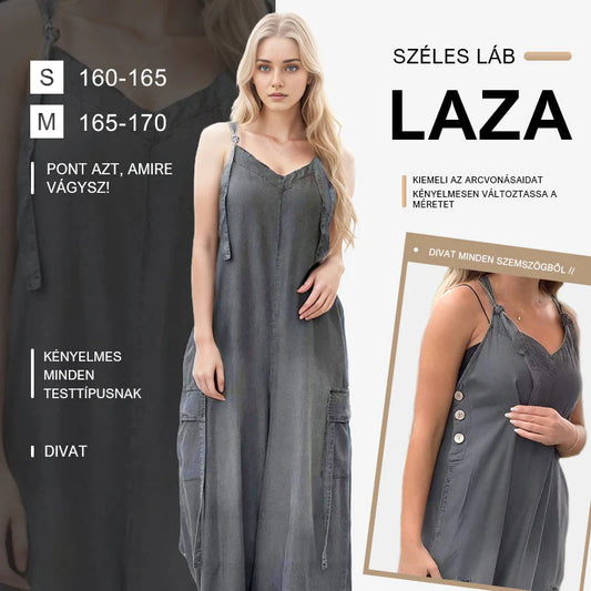 👖✨ Női laza, széles lábú overál zsebekkel – stílus és kényelem egyben