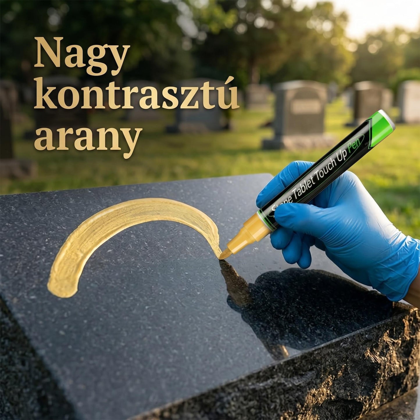 🐦Arany sírkő jelző a kifakult sírfeliratok helyreállításához🖌️
