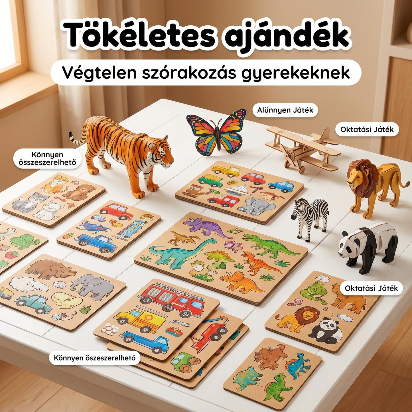 🎠Vidám időtöltés kicsiknek! DIY 3D-s rajzfilm puzzle (25 darabos készlet)(🔥 1-et fizet, 2-t kap!)