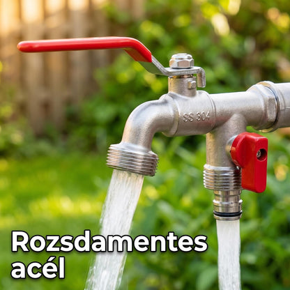 🔥🚰Univerzális rozsdamentes acélból készült dupla kimeneti kerti vízcsaptelep