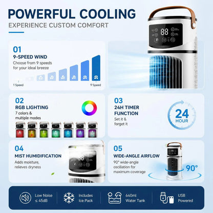 😆 Forró napokon is maradj hűvös és stílusos! A csendes, 9 fokozatú USB-s vízhűtő RGB-vel