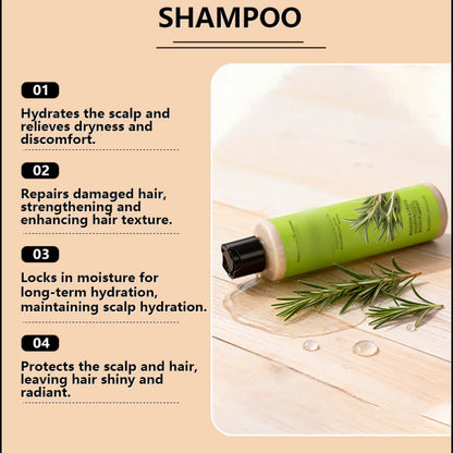 🔥1+1 ingyenes✨ Keratinnal gazdag sampon🌿 Rozmaring & biotin sampon – Mély táplálás sérült hajhoz és száraz fejbőrre!