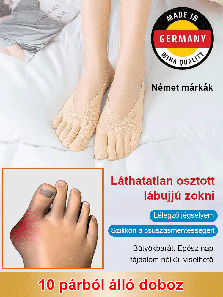 Végre kényelmes zokni minden napra!☀️ Uniszex láthatatlan korrekciós ötujjú zokni✨🧦
