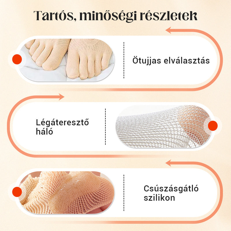 Végre kényelmes zokni minden napra!☀️ Uniszex láthatatlan korrekciós ötujjú zokni✨🧦