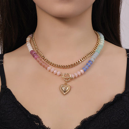 🌈Boho stílusú szivárvány nyaklánc gyöngyökkel és lánccal✨Lélegzetelállító bohó stílusú ékszer, ami feldobja minden szetted!