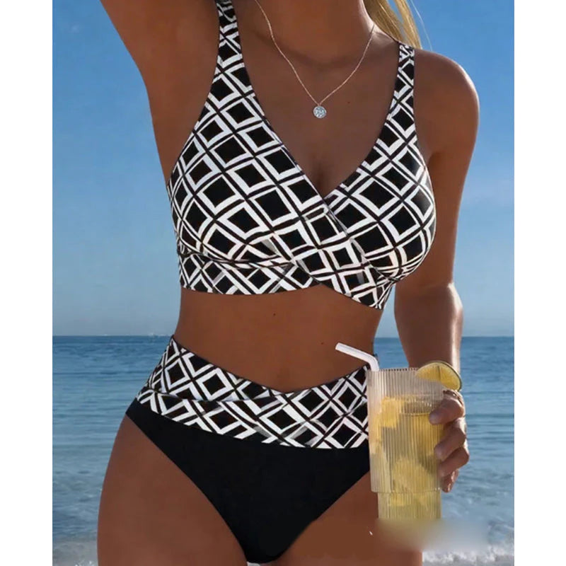 🩱 Unod az egyszerű fürdőruhákat? Magas Derekú Kétrészes Női Bikini