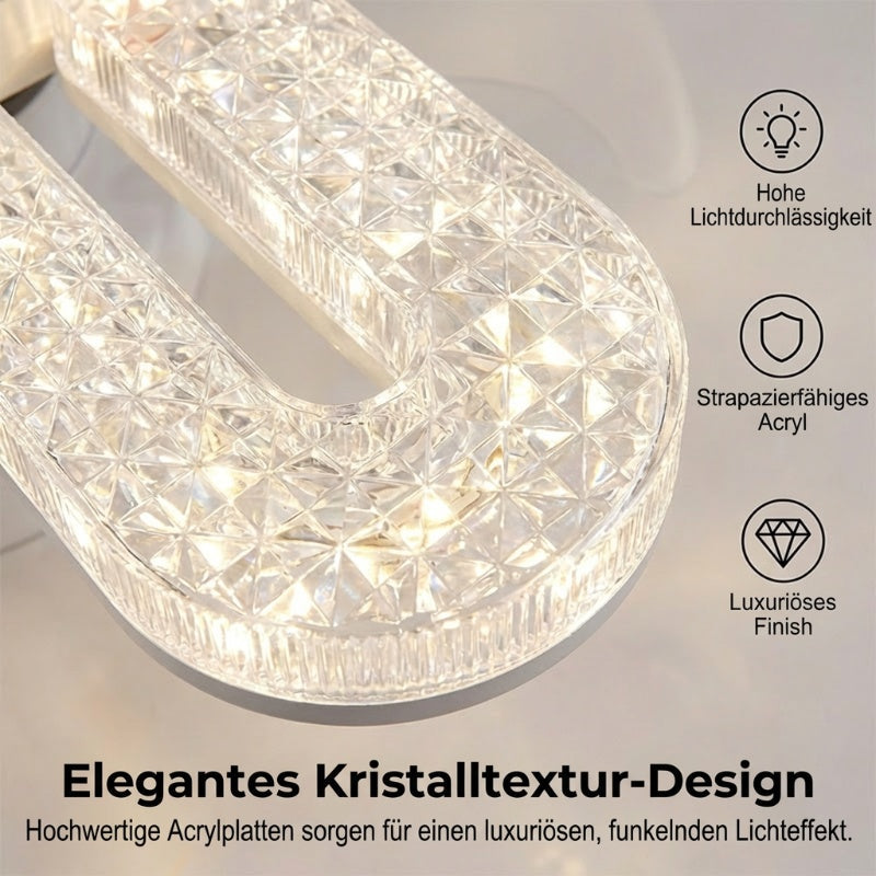 ✨ 5 lapátos LED-es ventilátorlámpa kristályhatással 💎💨