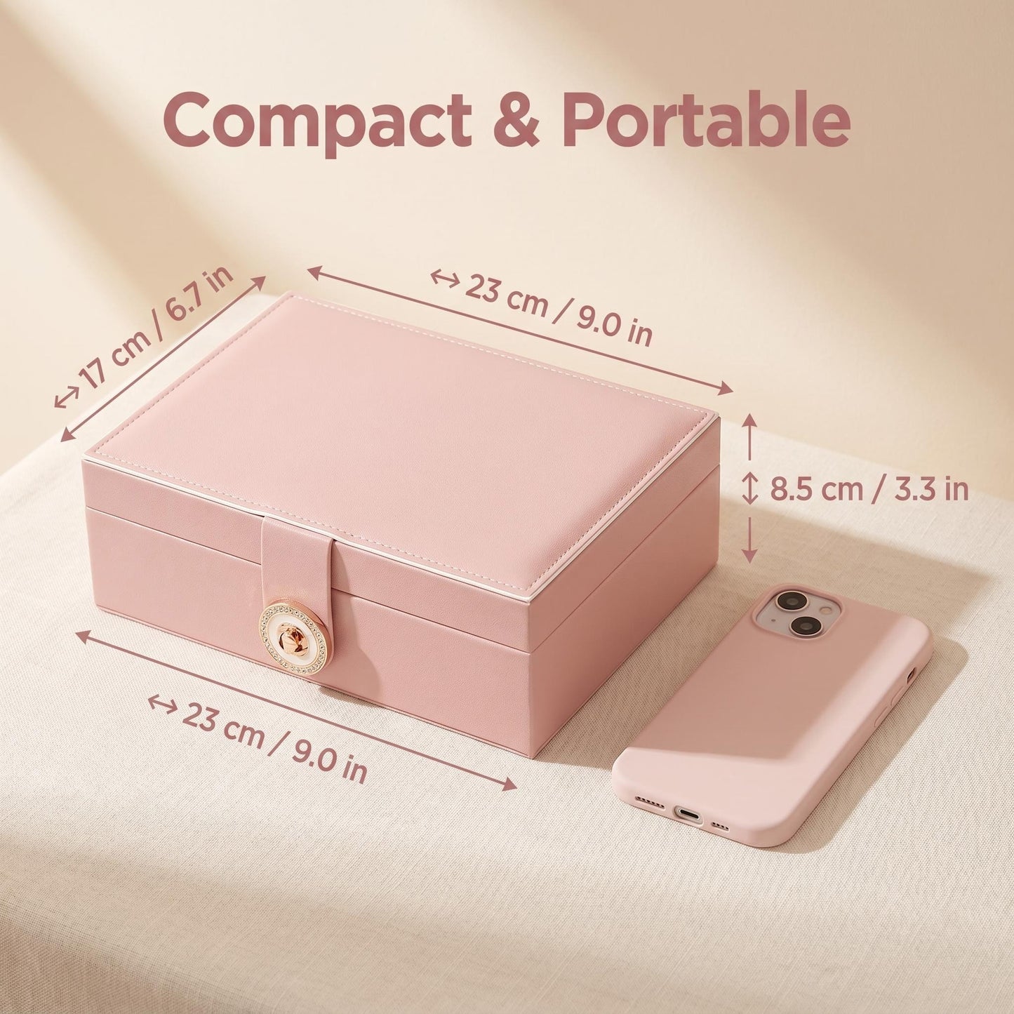 Európai stílusú, minimalista, kétszintes ékszeres doboz