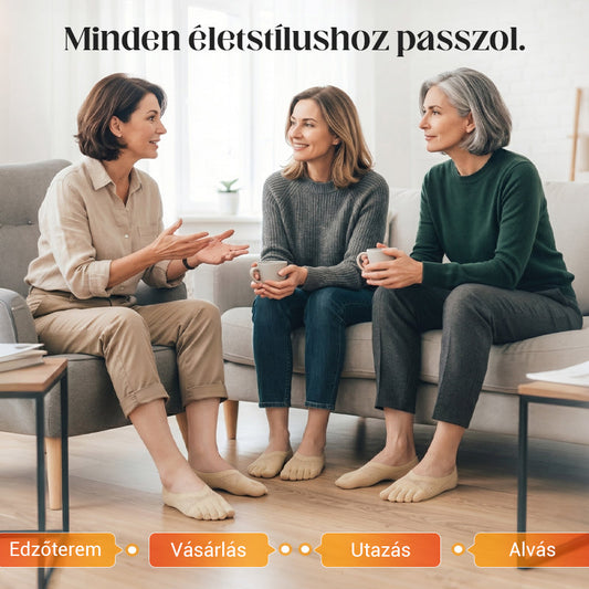 Végre kényelmes zokni minden napra!☀️ Uniszex láthatatlan korrekciós ötujjú zokni✨🧦