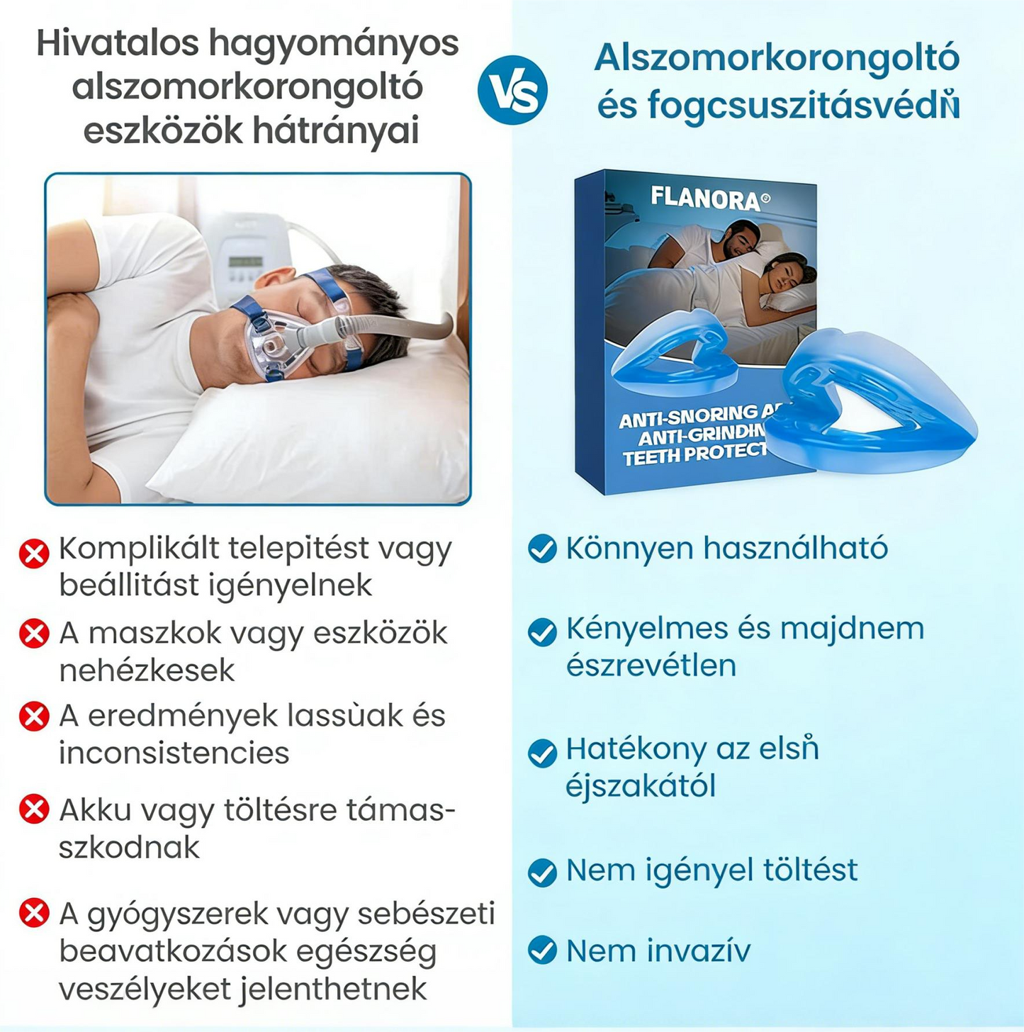 😴 Flanora horkolásgátló eszköz: Csökkentse a horkolást már az első éjszakától! ✨