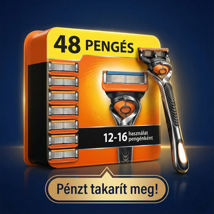 🧔 Férfi borotvapótló készlet + ingyenes tartóUltraéles rozsdamentes acél pengék, tökéletesen sima borotválkozás ✨