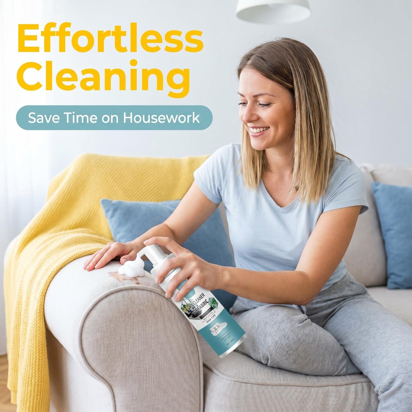 🛋️ A bútorokon ragadó makacs foltok végre eltűnnek erőlködés nélkül! 🧼✨ Erőteljes habos tisztítószer szövetekhez ✅