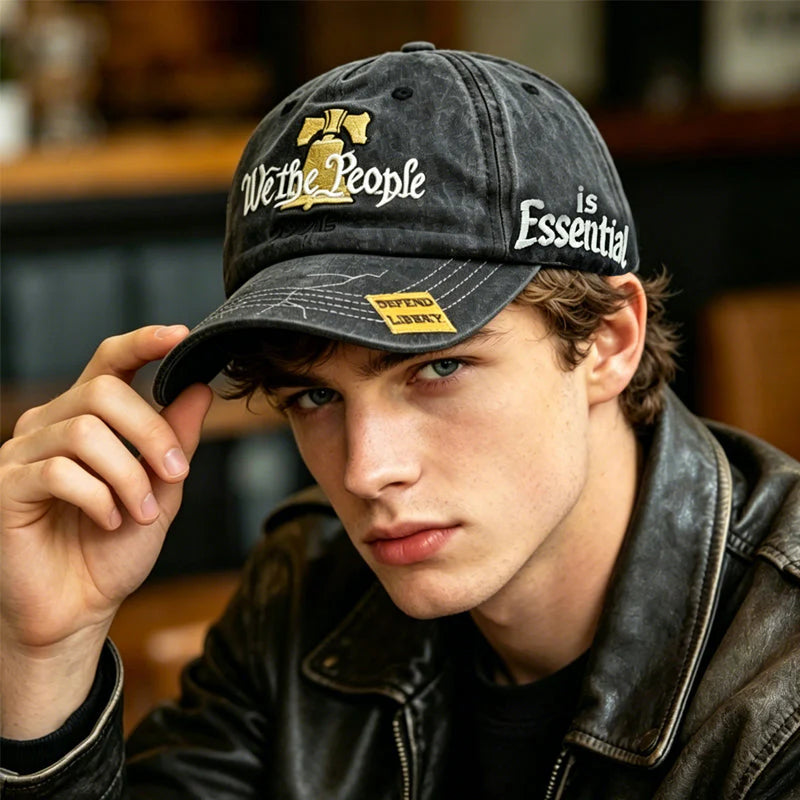 🧢 Kopott amerikai zászlóval hímzett sapka 🇺🇸