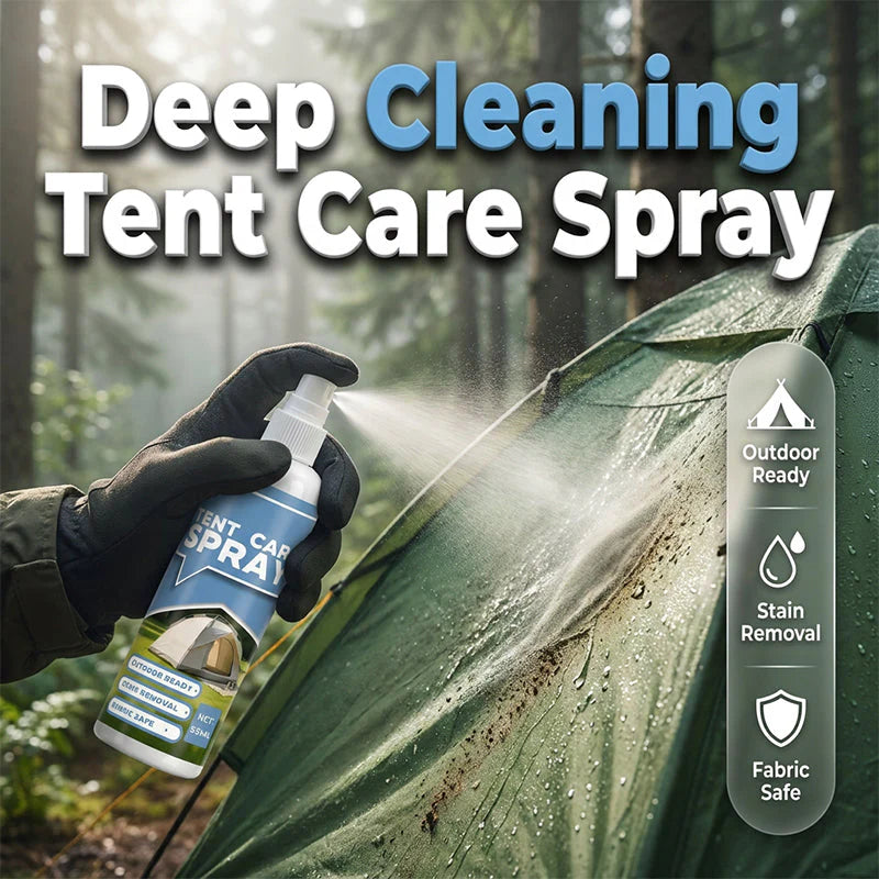 ⛺ Tisztítsd meg és védd a sátradat – Mélytisztító spray outdoor felszerelésekhez – utánvéttel fizethető ✨
