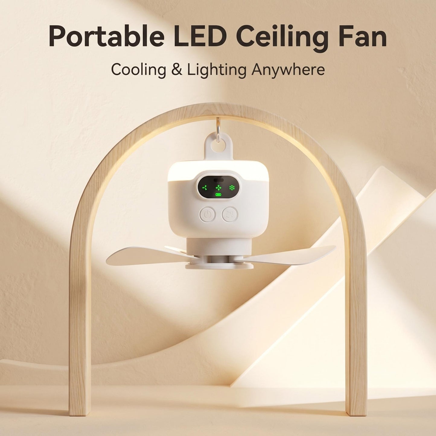 😃 Kényelem és fény egyben bárhol! Újratölthető mennyezeti ventilátor LED-es világítással