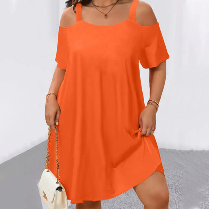 Női szabadidőruha, vállkivágással, egyszínű
