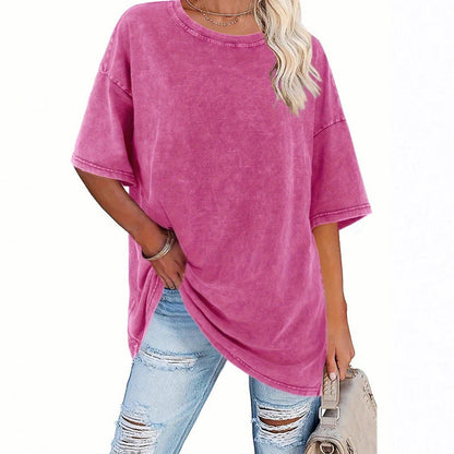 Női, mosott, vintage stílusú, oversize póló