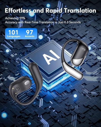 3 az 1-ben Bluetooth-fordító fejhallgató utazáshoz/zenehallgatáshoz/telefonáláshoz, angol–spanyol fordító fejhallgató