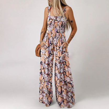 👗✨ Női nyomtatott mintás, ujjatlan overall – könnyed és stílusos választás