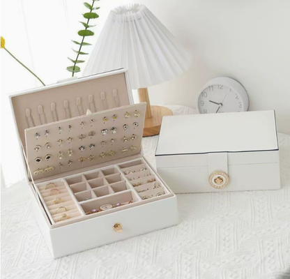 Európai stílusú, minimalista, kétszintes ékszeres doboz