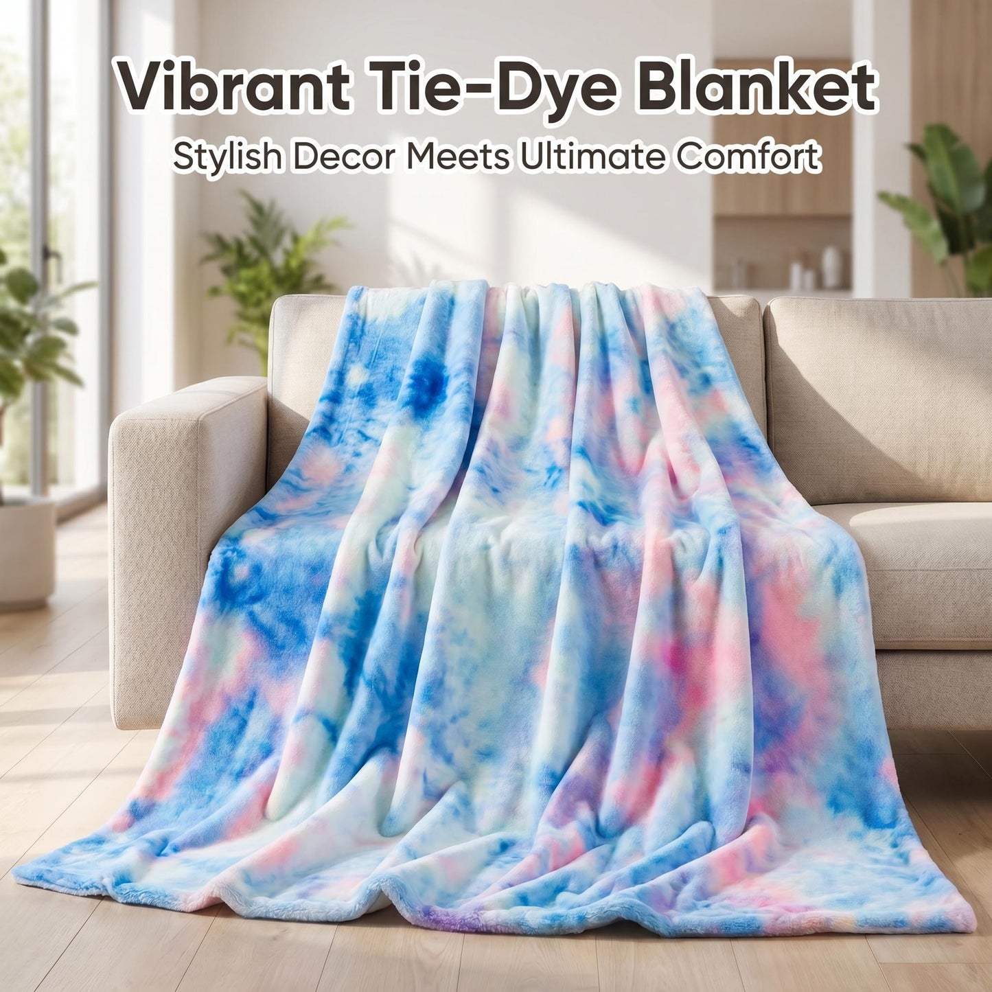 ☁️ Cozy up with this lovely blanket! Ultra-Soft Tie-Dye Plush Throw Blanket