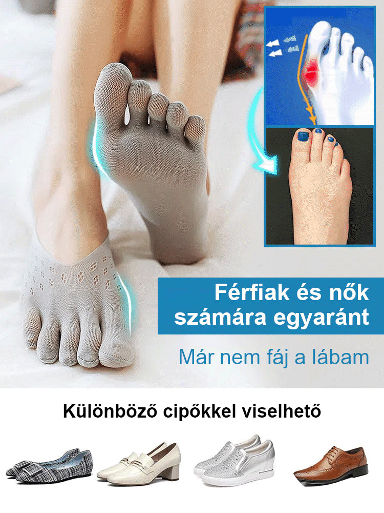 Végre kényelmes zokni minden napra!☀️ Uniszex láthatatlan korrekciós ötujjú zokni✨🧦