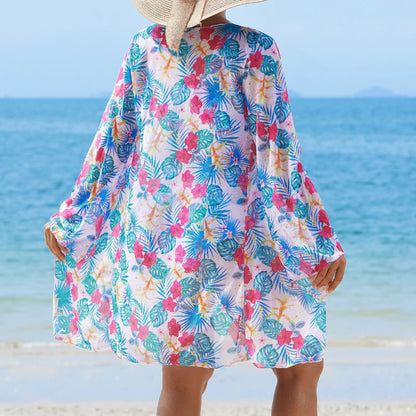 🌼👙 Női divatos, szexi, nyomtatott fürdőruha 3 darabos szett