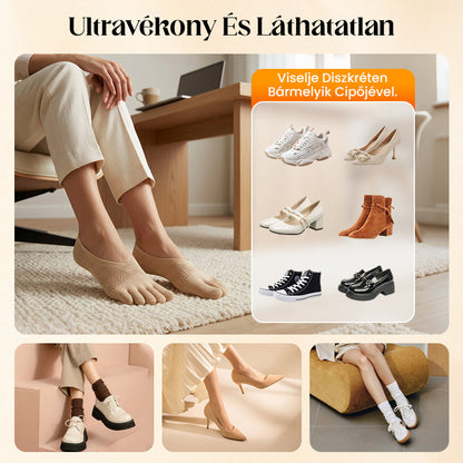 Végre kényelmes zokni minden napra!☀️ Uniszex láthatatlan korrekciós ötujjú zokni✨🧦
