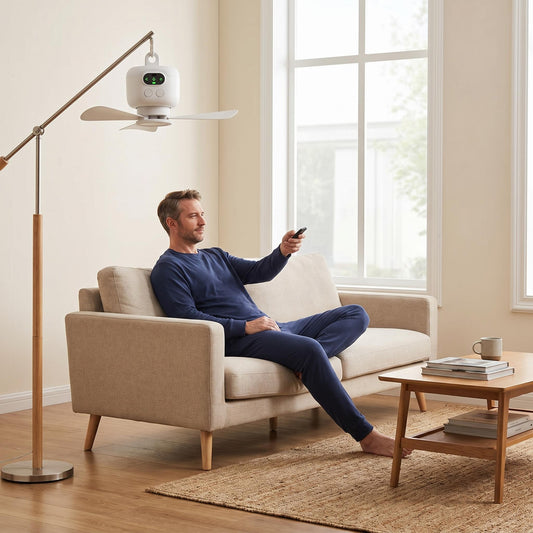 😃 Kényelem és fény egyben bárhol! Újratölthető mennyezeti ventilátor LED-es világítással