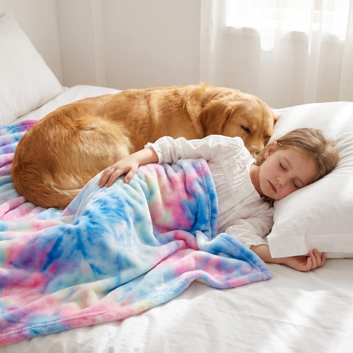 ☁️ Cozy up with this lovely blanket! Ultra-Soft Tie-Dye Plush Throw Blanket
