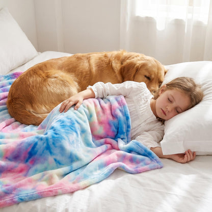 ☁️ Cozy up with this lovely blanket! Ultra-Soft Tie-Dye Plush Throw Blanket