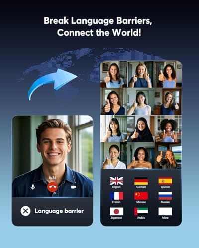 3 az 1-ben Bluetooth-fordító fejhallgató utazáshoz/zenehallgatáshoz/telefonáláshoz, angol–spanyol fordító fejhallgató