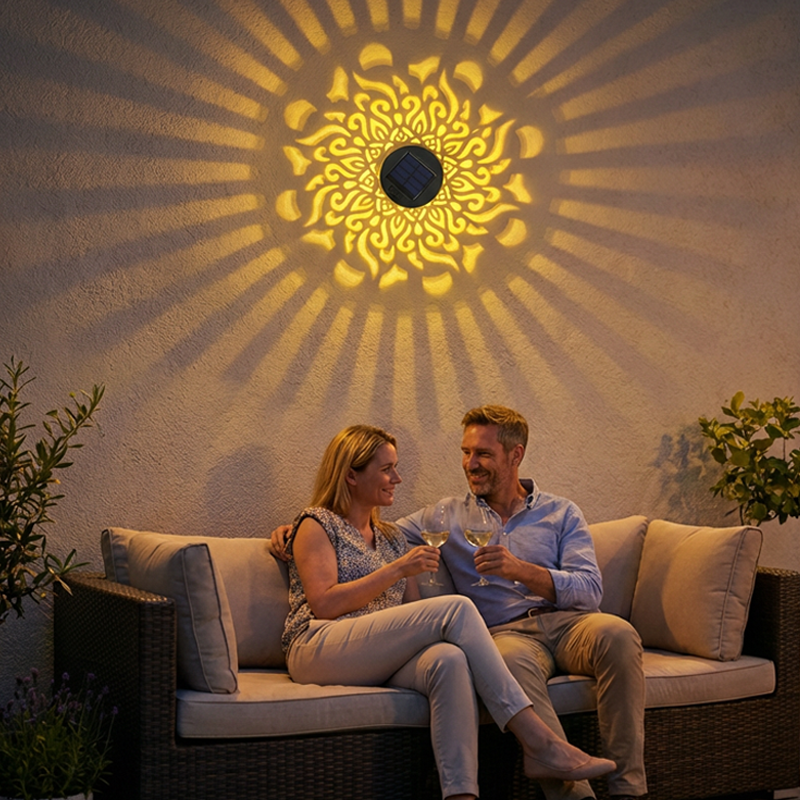 ☀️ Napenergia mandala lámpa kerthez és teraszhoz – 2 az 1-ben: állólámpa és fali lámpa✨🏡