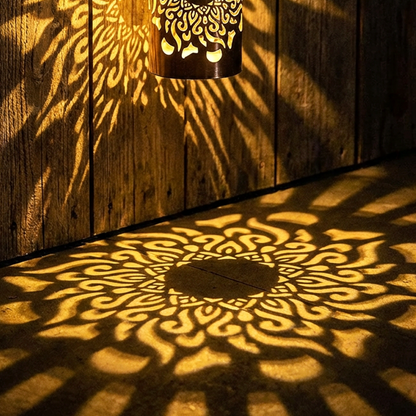 ☀️ Napenergia mandala lámpa kerthez és teraszhoz – 2 az 1-ben: állólámpa és fali lámpa✨🏡