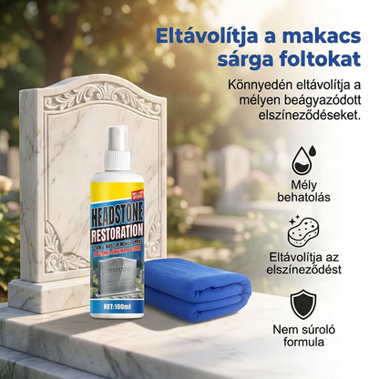🏛️ Sírtisztító spray – gyors hatású | Gránithoz, márványhoz, kék kőhöz, természetes kőhöz – utánvéttel 🌿