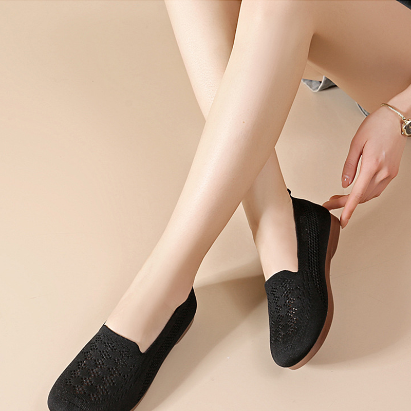 Kényelmes könnyű viselet minden napra👌 🦶🌬️ Női légáteresztő kötött slip-on cipő ❄️🌿